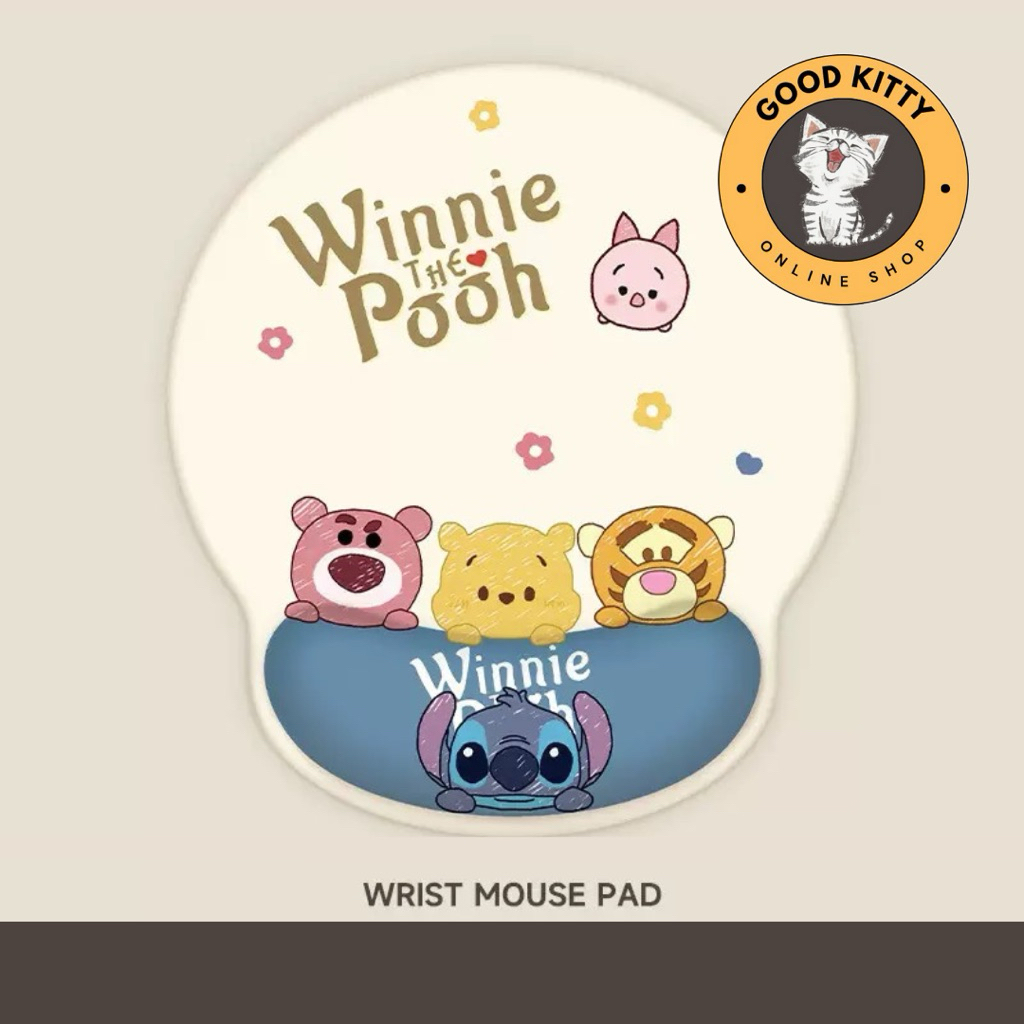 [NEW DESIGN] Mouse Pad Silikon Tebal Motif Lotso Sanrio Kuromi Kitty Stitch Dengan Bantalan Pergelan