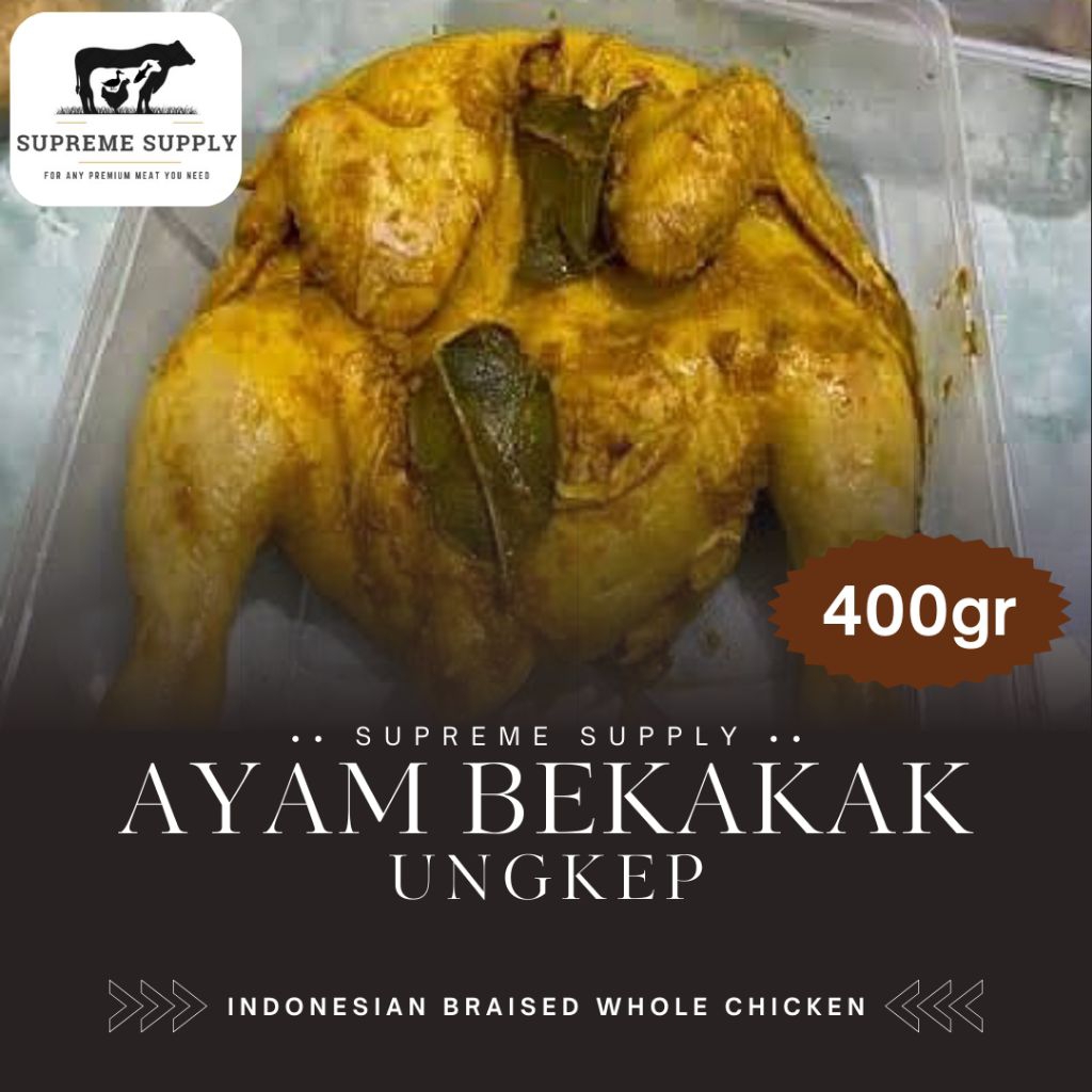 PREMIUM Ayam Bekakak Ungkep 400 gr | Fresh Halal Organic Traditional Indonesian Braised Whole Chicke