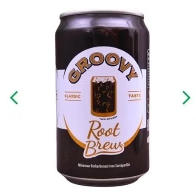 Groovy Root Brew Kaleng 330ml Minuman Soda Rasa Sarsaparilla