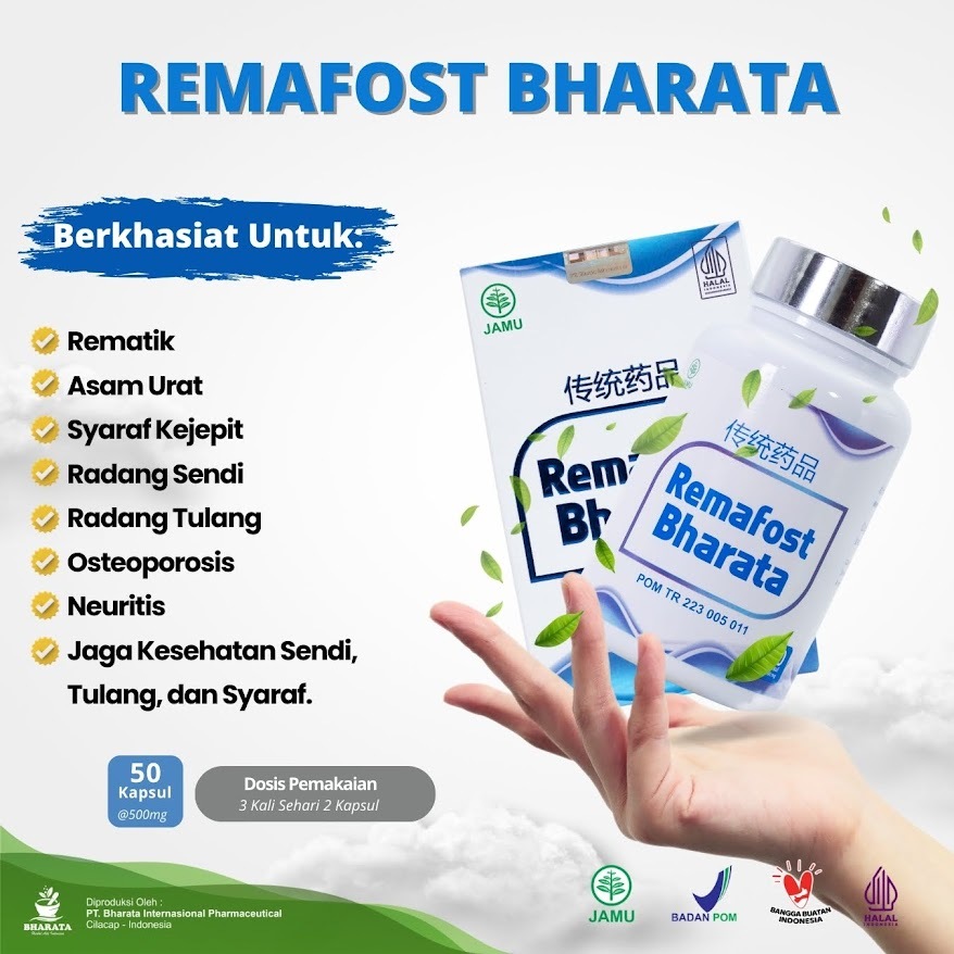Remafost Bharata Original | Obat Herbal Saraf Kejepit Asam Urat Rematik Ampuh