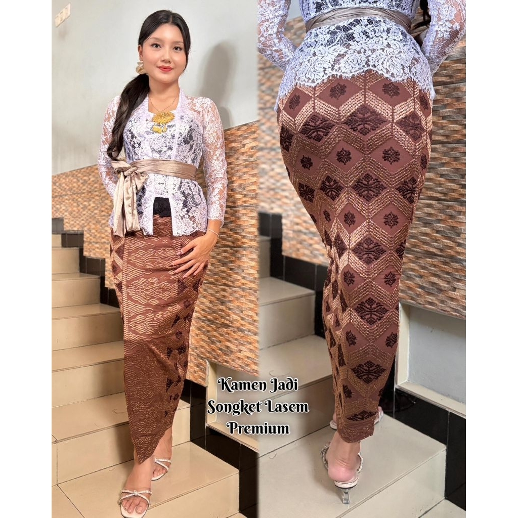 KAMEN JADI BORDIR SONGKET ALAM PREMIUM STRECH // ROK BORDIR SONGKET BALI// KAMEN JADI