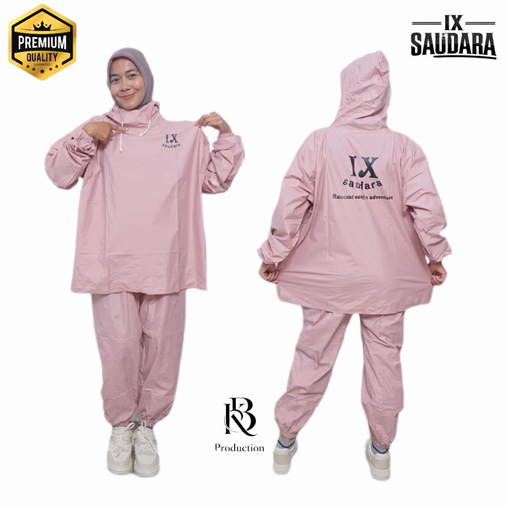 jas hujan setelan Hodie celana joger pria wanita dewasa.