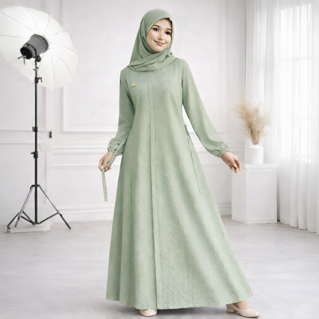 Gamis Terlaris Woman Dress Muslimah Fashionable Simple Best Seller Dres Remaja Trendy Perempuan Modi
