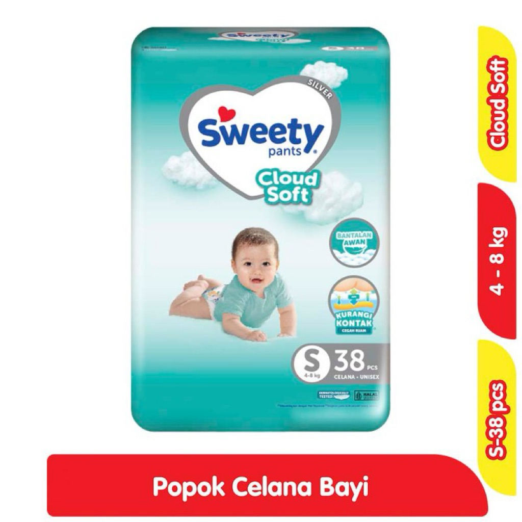 sweety pants popok bayi ukuran S