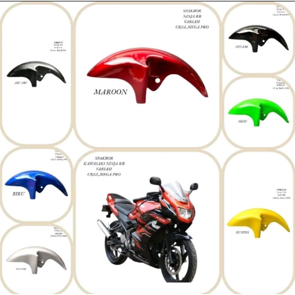 Spakbor Depan Ninja RR slebor NINJA RR PNP cb gl megapro tiger dll