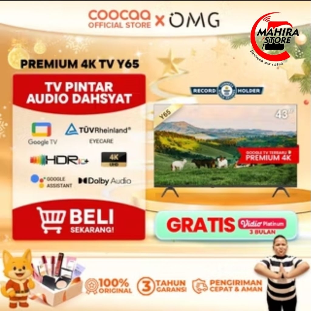 COOCAA 43Y65 4K UHD GOGLEE TV 43"
