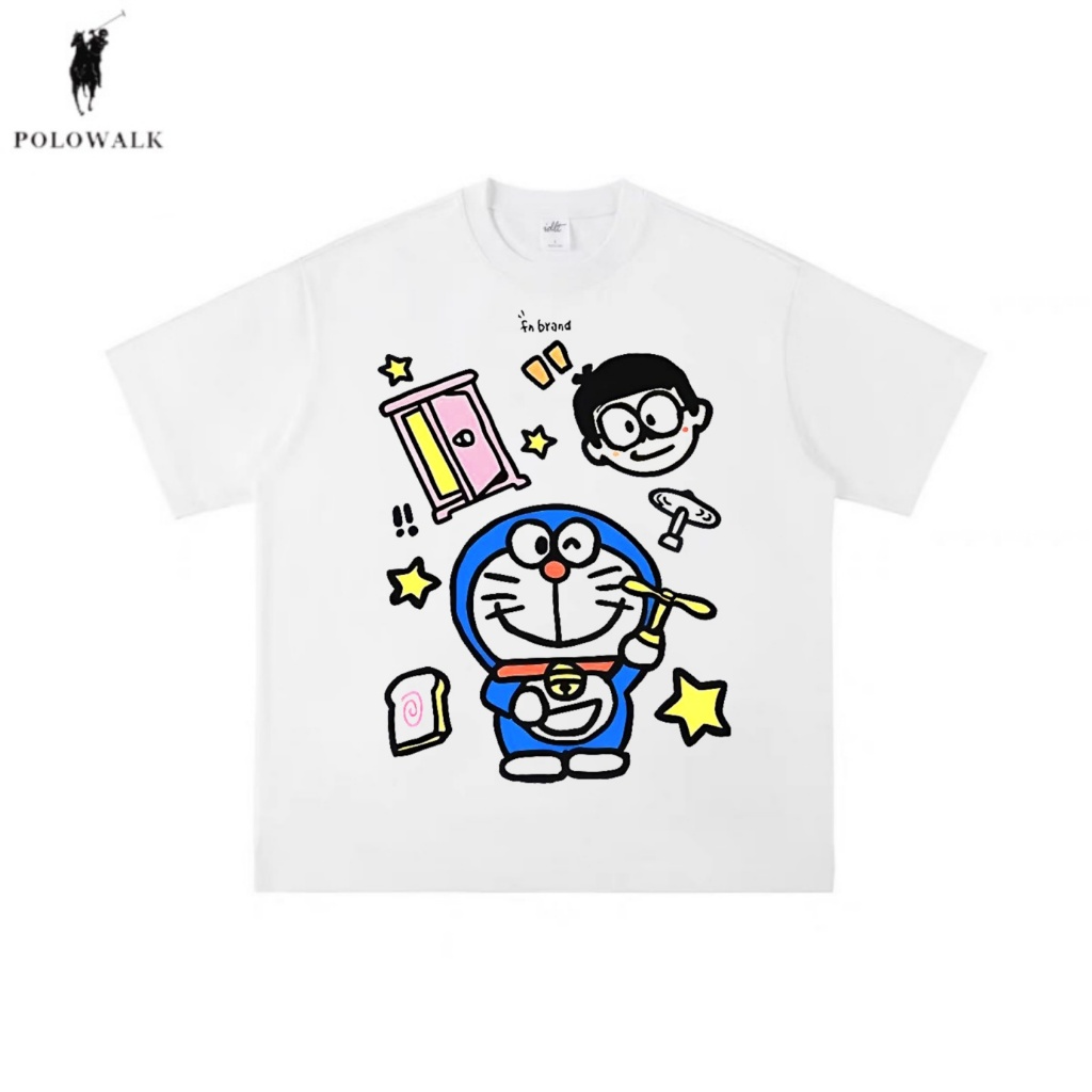 Kaos  Doraemon & Nobita Oversize Lengan Pendek - Bahan Katun Nyaman - Ready Stock COD