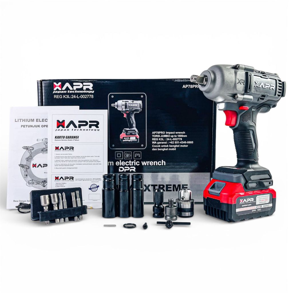 APR JAPAN APR Bor Impact Wrench Jumbo AP78PRO 1800NM Impek Buka Baut Mobil Motor Mesin Truck Dll