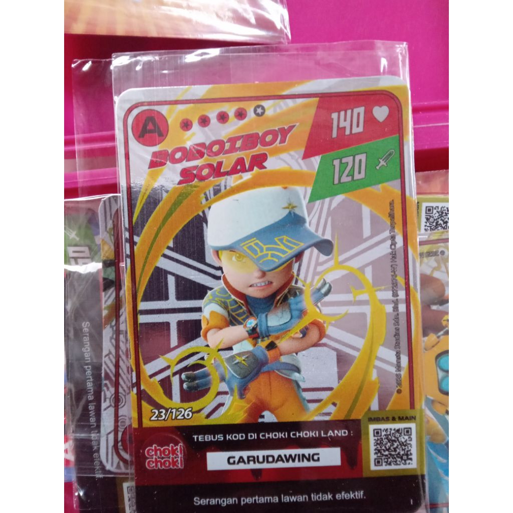 1 KARTU CHOKI CHOKI FOIL BOBOIBOY SOLAR