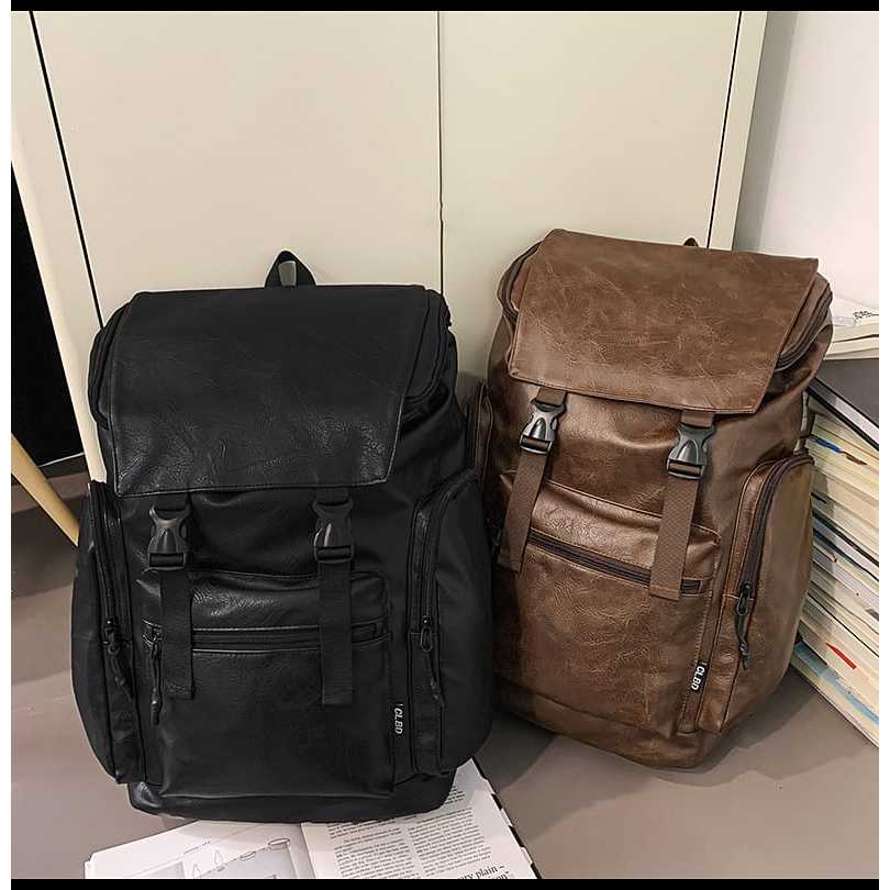 Tas Ransel Kulit Kapasitas Jumbo - Ransel Kulit Import