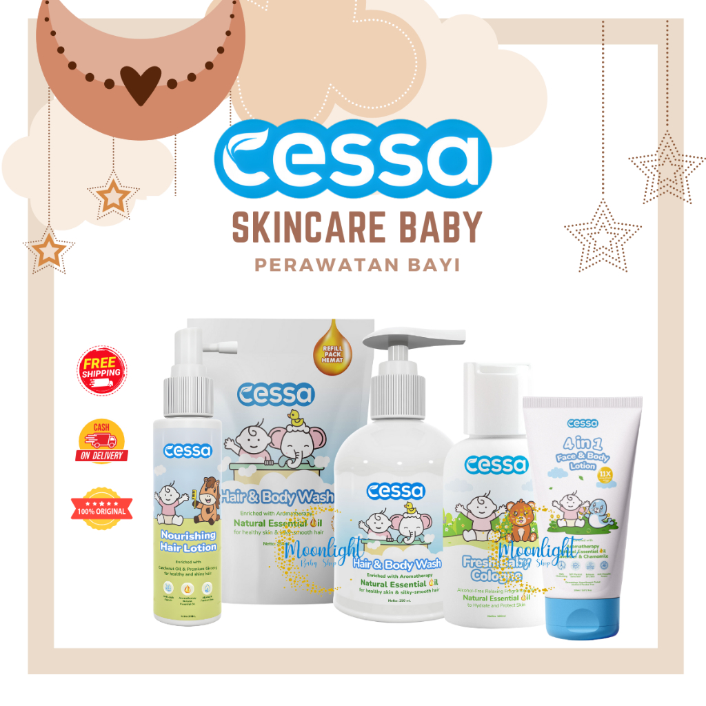 Cessa Nourshing Hair Lotion 100ml & Hair and Body Wash 250ml Shampo Sabun Perawatan Rambut Bayi