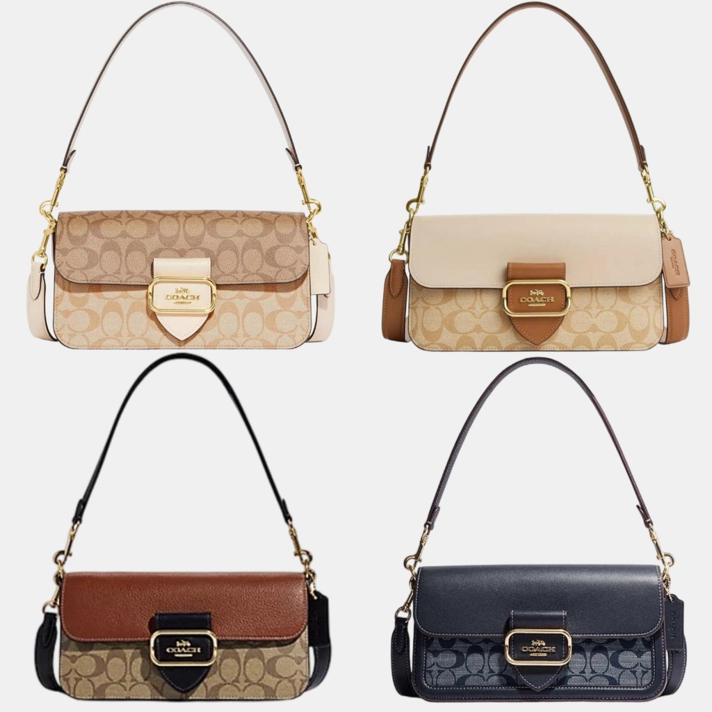 Coach Morgan Shoulder Bag Crossbody PVC Coated Canvas Leather Colorblock Shoulder Bag Dionysus Pack 