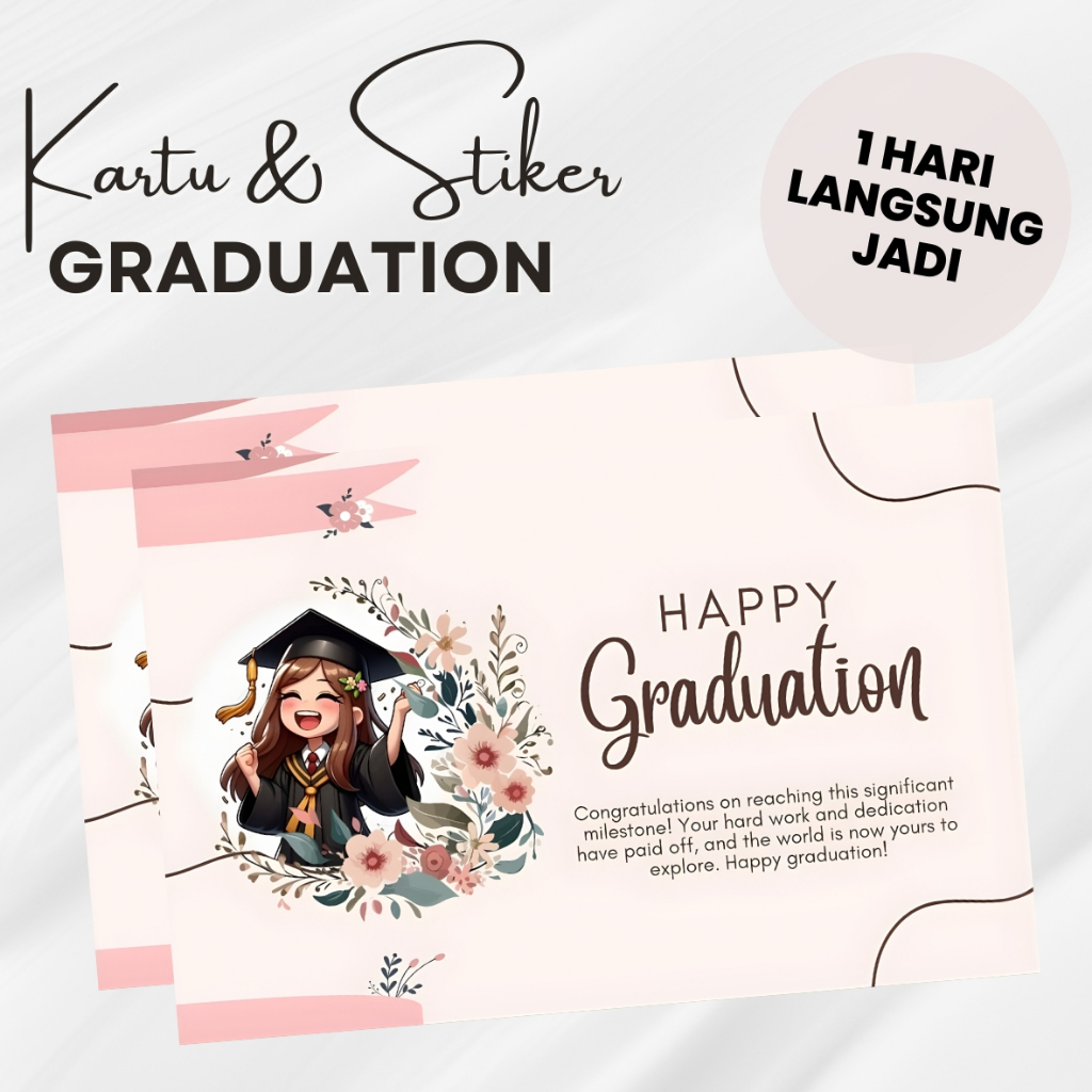 KARTU HAPPY GRADUATION , KARTU UCAPAN WISUDA, KARTU SELAMAT LULUS KULIAH, KARTU UCAPAN MURAH CUSTOM