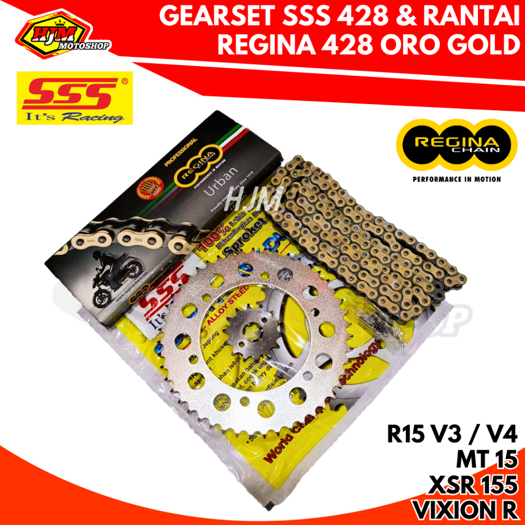 Promo Gearset Triple S - Sss R15 V3 / R15 V4 / R15 M / Vixion R Vva / Mt 15 / Xsr 155 & Rantai
