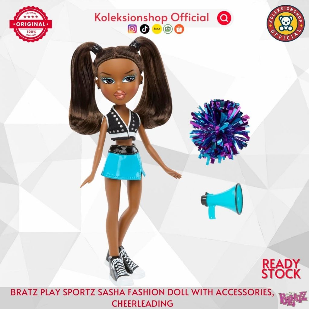Bratz Play Sportz Sasha Fashion Doll with Accessories, Cheerleading