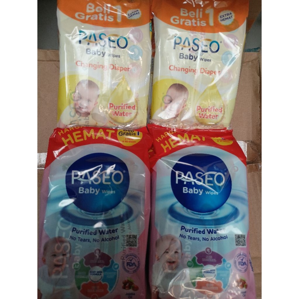 PROMO Tissue Basah Paseo Buy One Get One Free Baby wipes changing Diaper Buy 1