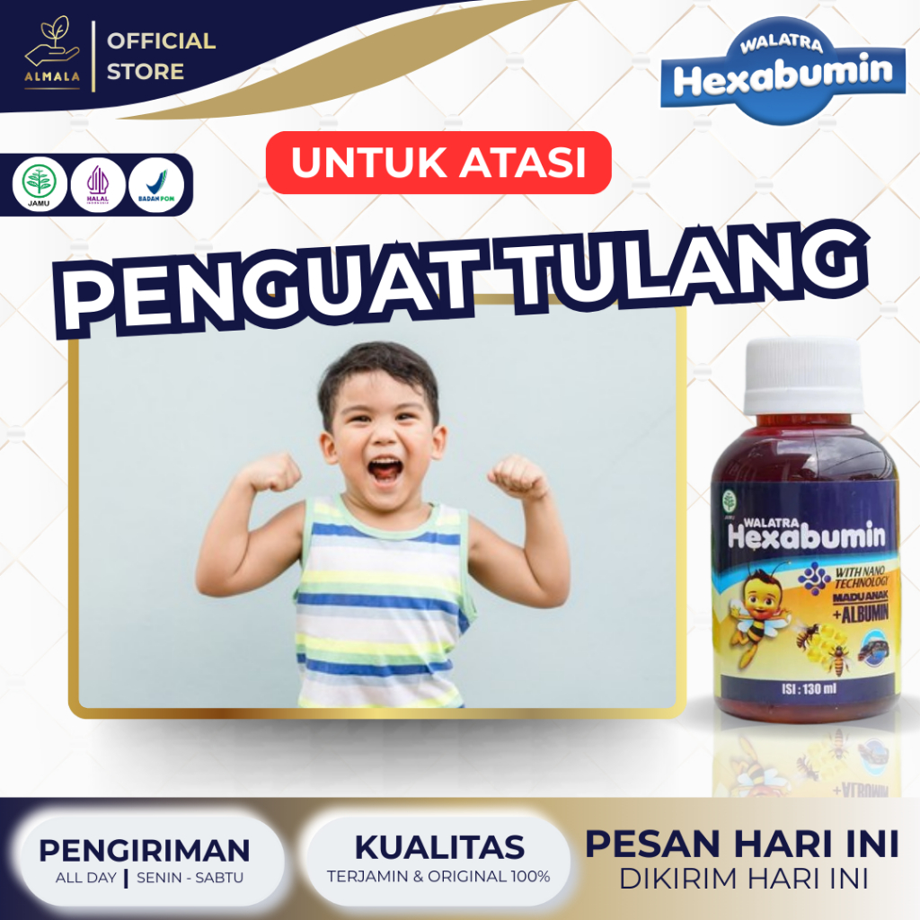 Hexabumin Suplemen Penguat Tulang Anak, Penguat Sendi Anak, Anak Terlambat Berjalan ORIGINAL 100%