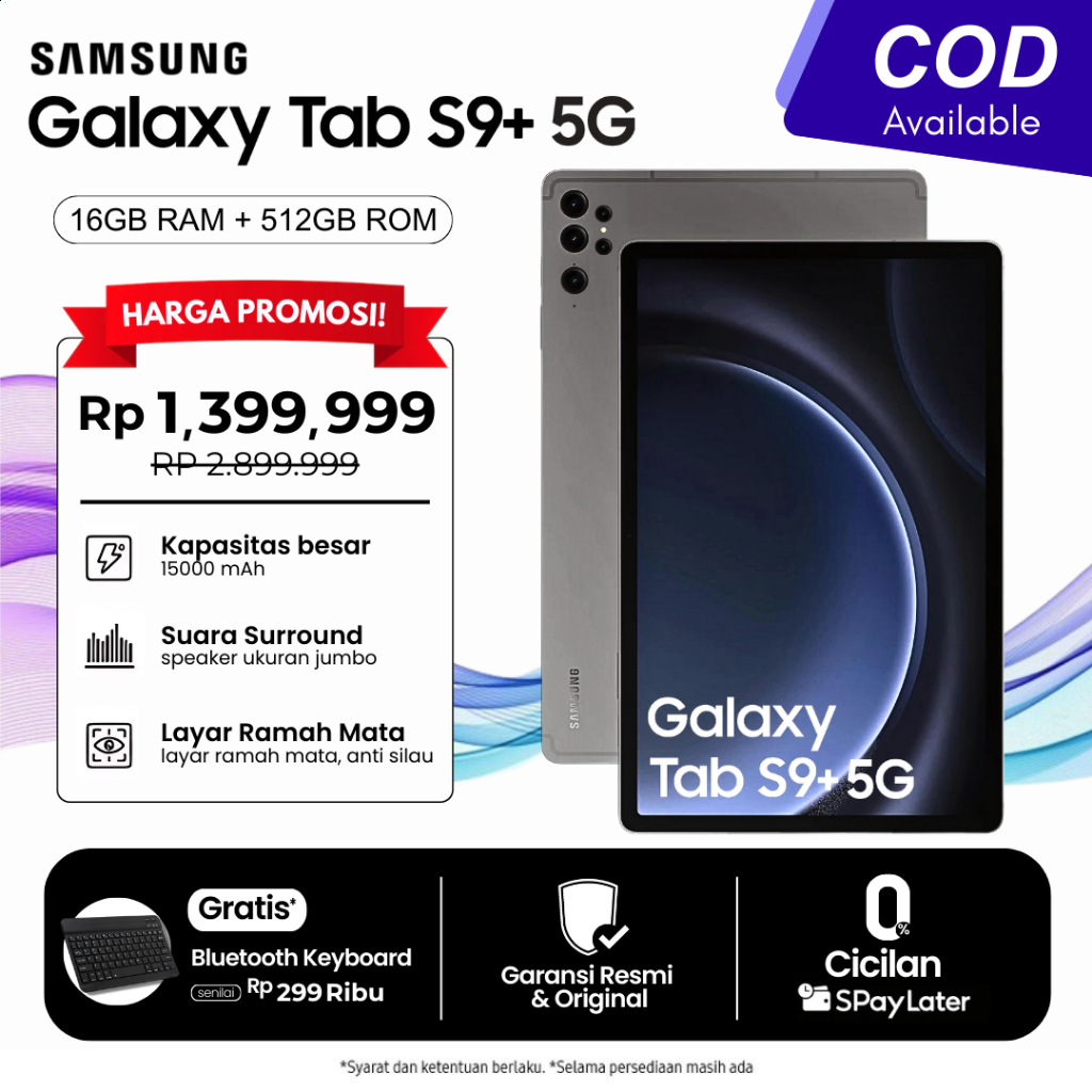 (Free Bluetooth Keyboard + Case) Samsung Galaxy S9+ 5G (16GB+512GB)11.1inch"lPS Screen Tablet Androi