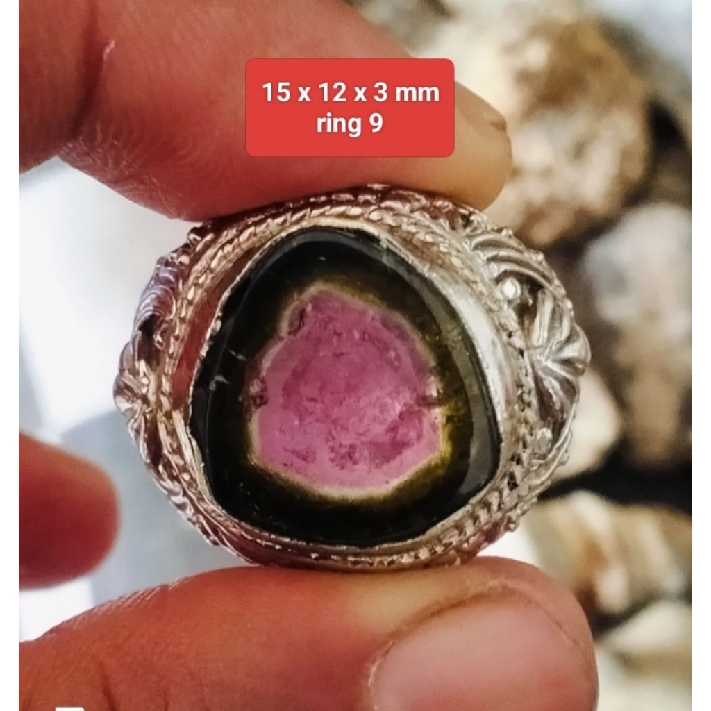 Batu watermelon tourmaline asli alam