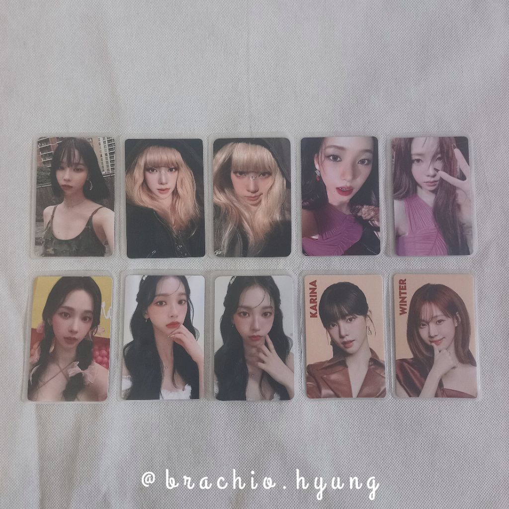 [READY STOCK] aespa karina & winter - pc my world, armageddon, md sg23, asepa x nabati // photocard 