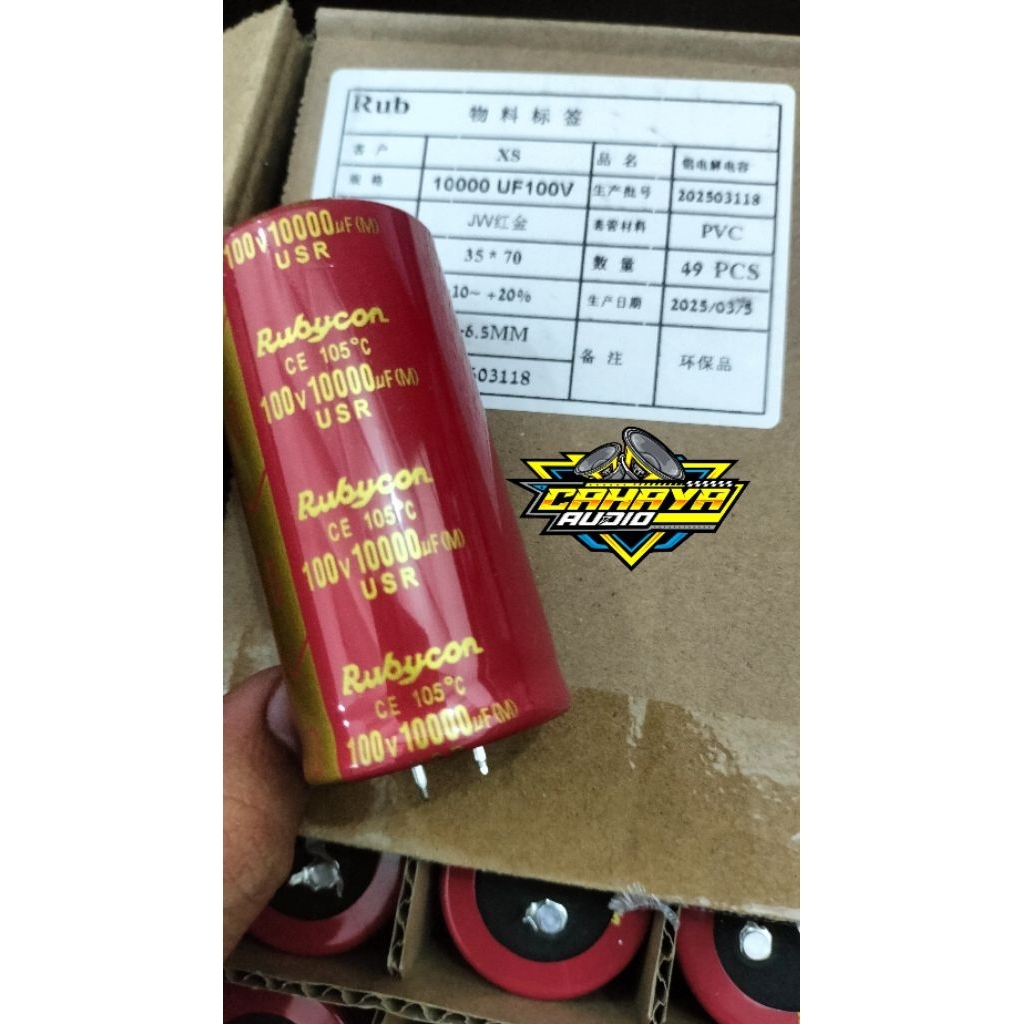 Elco Rubycon USR 100V 10000UF / Elco Rubycon 10000uf 100v original isian FULL