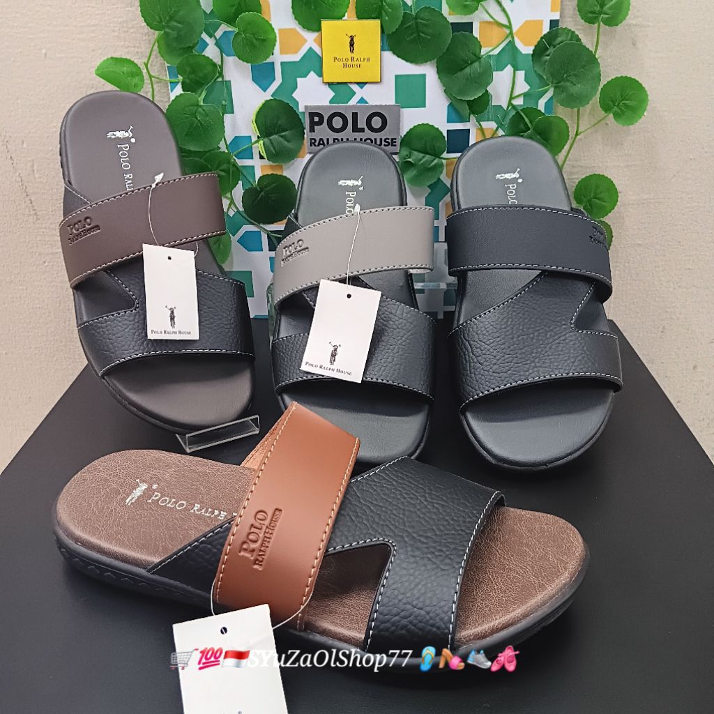 [Bisa COD/100% Original/Art COCO 03] Sandal Pria POLO RALPH HOUSE/Sandal Casual Pria/Sandal Slide/Sa