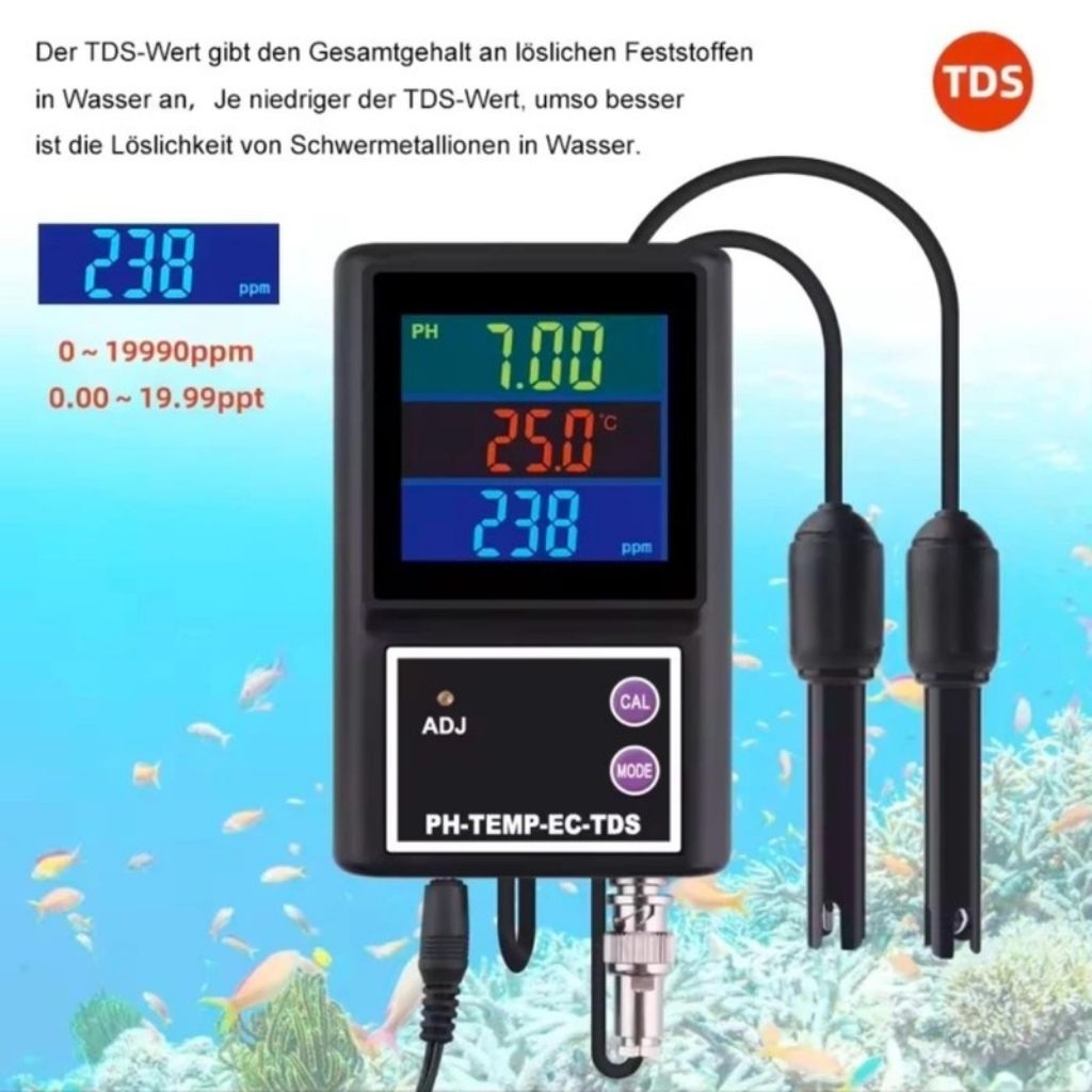 PH-260 Alat Ukur PH Meter 4 in 1 Suhu EC TDS Meter Multipatameter Air Digital PH260