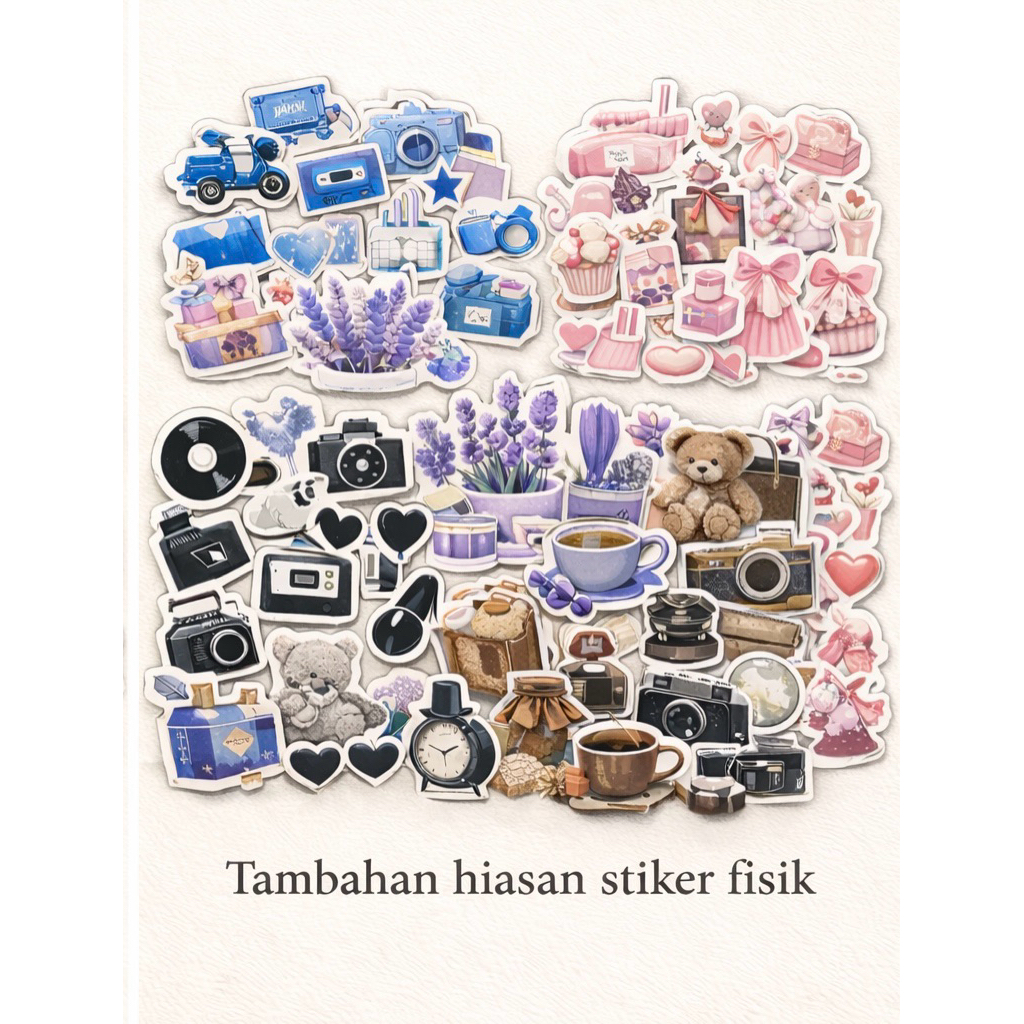 [FISIK] Stiker Journal Aesthetic Satuan (HARD FILE) Fisik | Tambahan Jasa Tulis Tangan | Random / Re