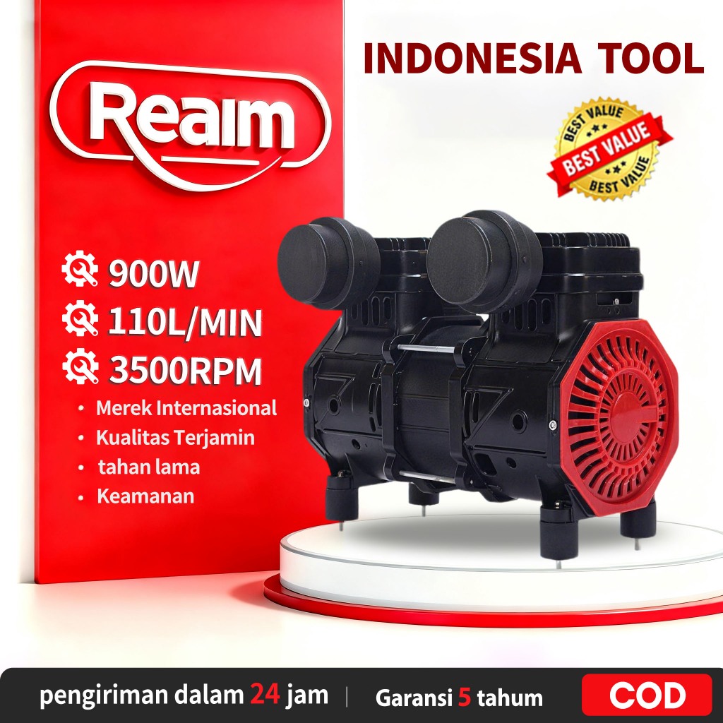 Reaim Kepala Kompresor Angin Oil Free Air Compressor Kepala Kompresor / Air Head Compressor