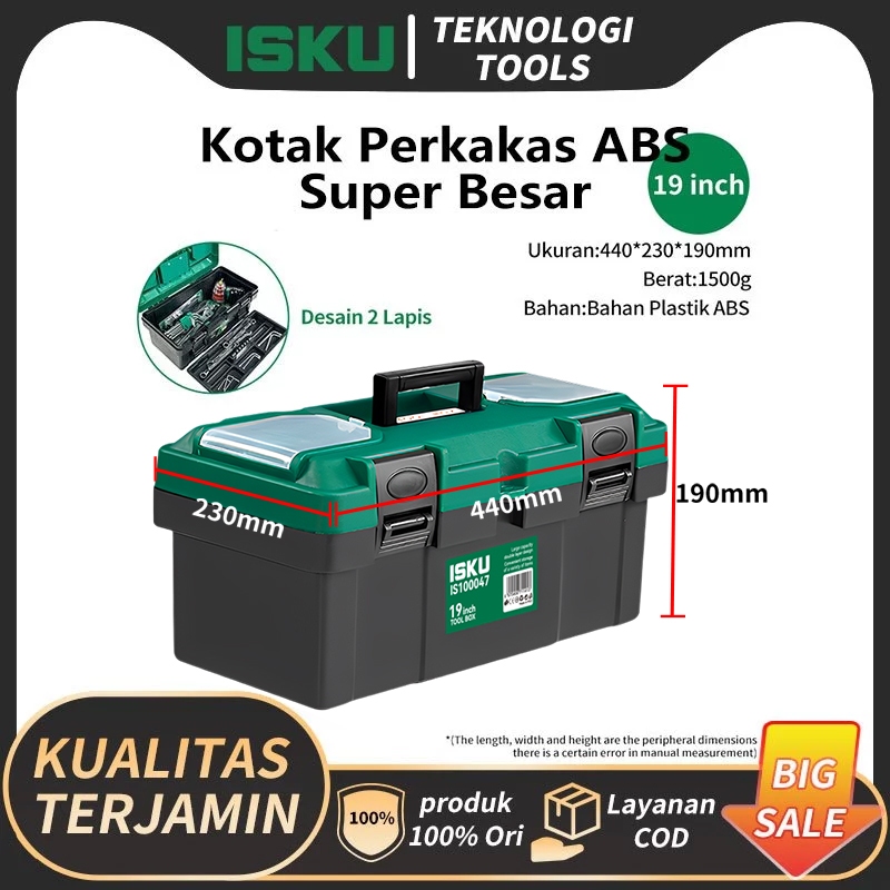 Isku Tool Box Besar 19Inch Bahan Pp Toolbox/kotak perkakas tool box/kotak tempat alat bengkel