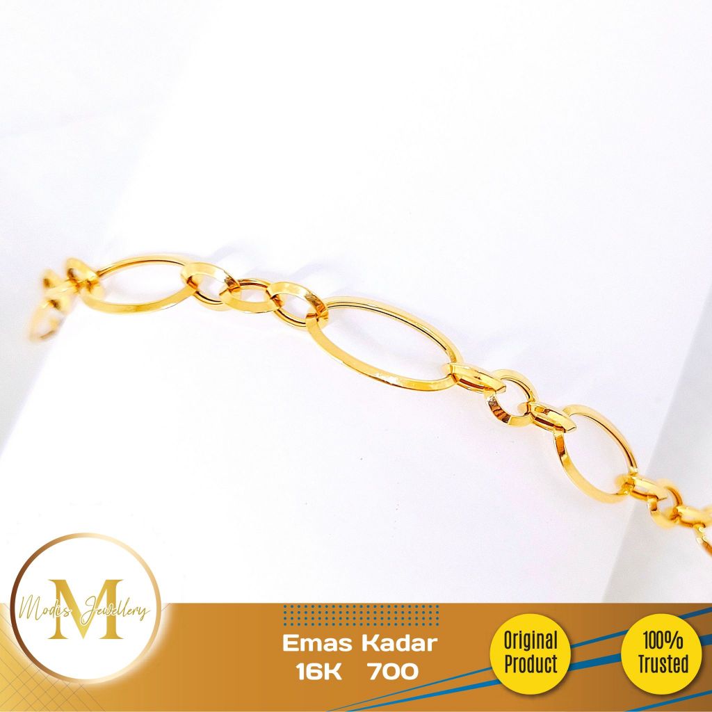 MODIS JEWELLERY - Gelang Rantai Oval Kuning - Emas 16k  700
