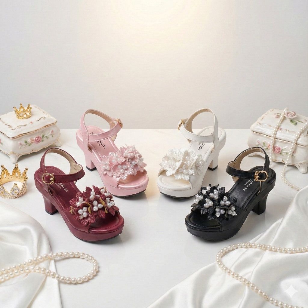 Import Premium Sandal Ring Sandal Anak Perempuan Hak Jinjit Hels Natal Terbaru 2025 Pesta Amak Sanda