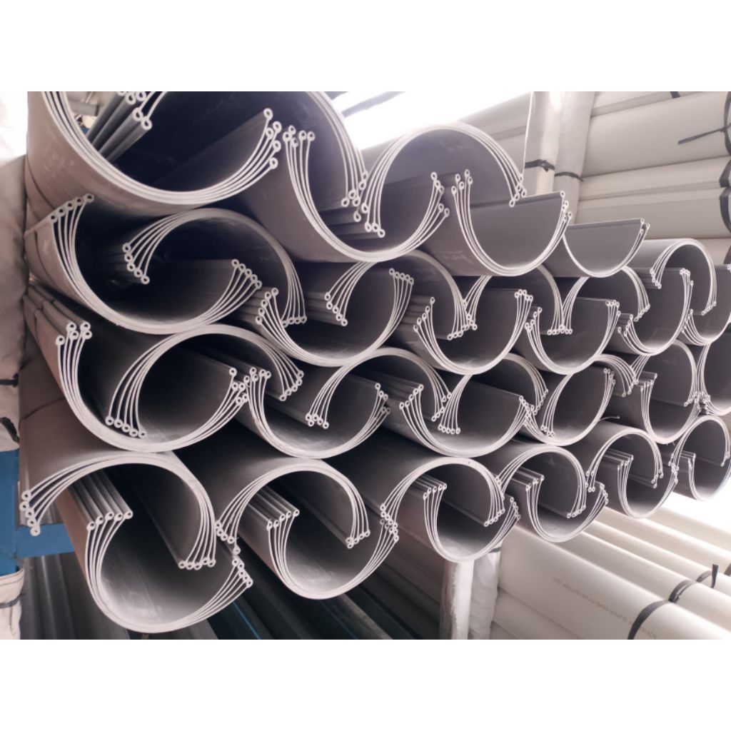 Talang Air PVC Setengah Lingkaran 6 Inch Panjang 4 Meter Abu Abu / Talang Air PVC Oval 6" Abu Abu / 