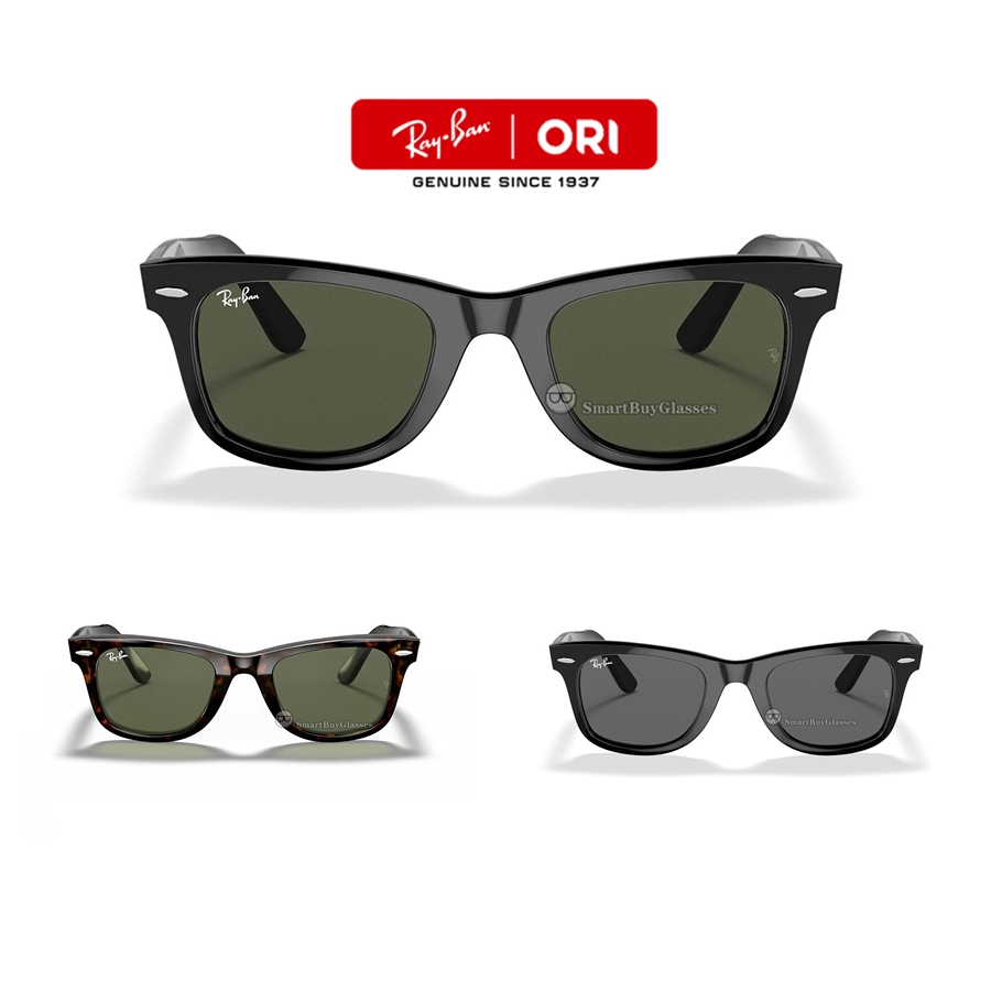 Kacamata Hitam Ray-Ban WAYFARER CLASSIC Original RB2140 pria wanita Sunglasses Asli 100% black green