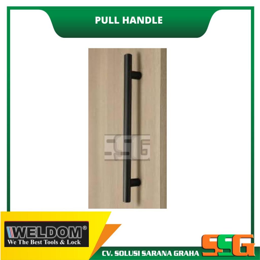 PULL HANDLE WELDOM HITAM STAINLESS STEEL 80CM BULAT MINIMALIS HANDLE PINTU KUPU TARUNG