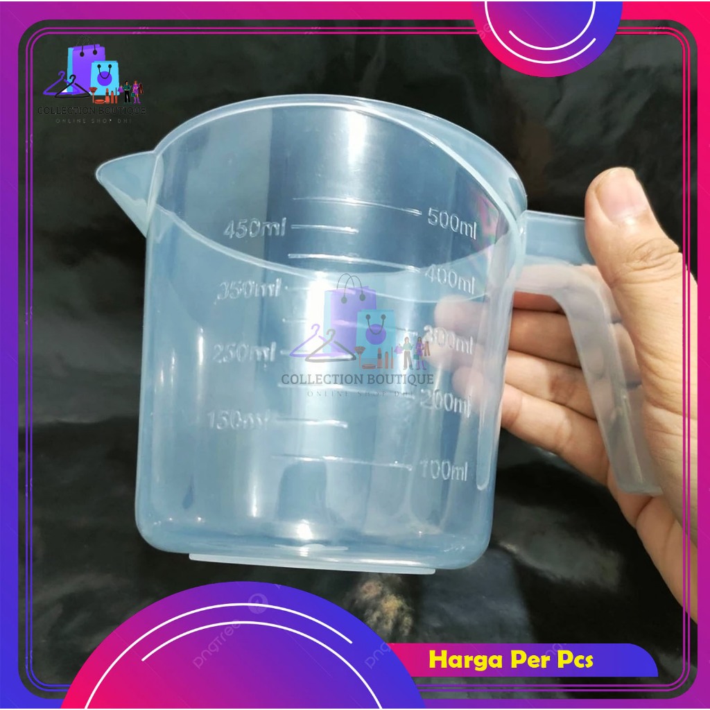 Gelas Ukur Takar Bening Cup 500ml /Takaran Plastik/Gelas Ukur / Gelas Takar 500 ml / Teko Takar Plas
