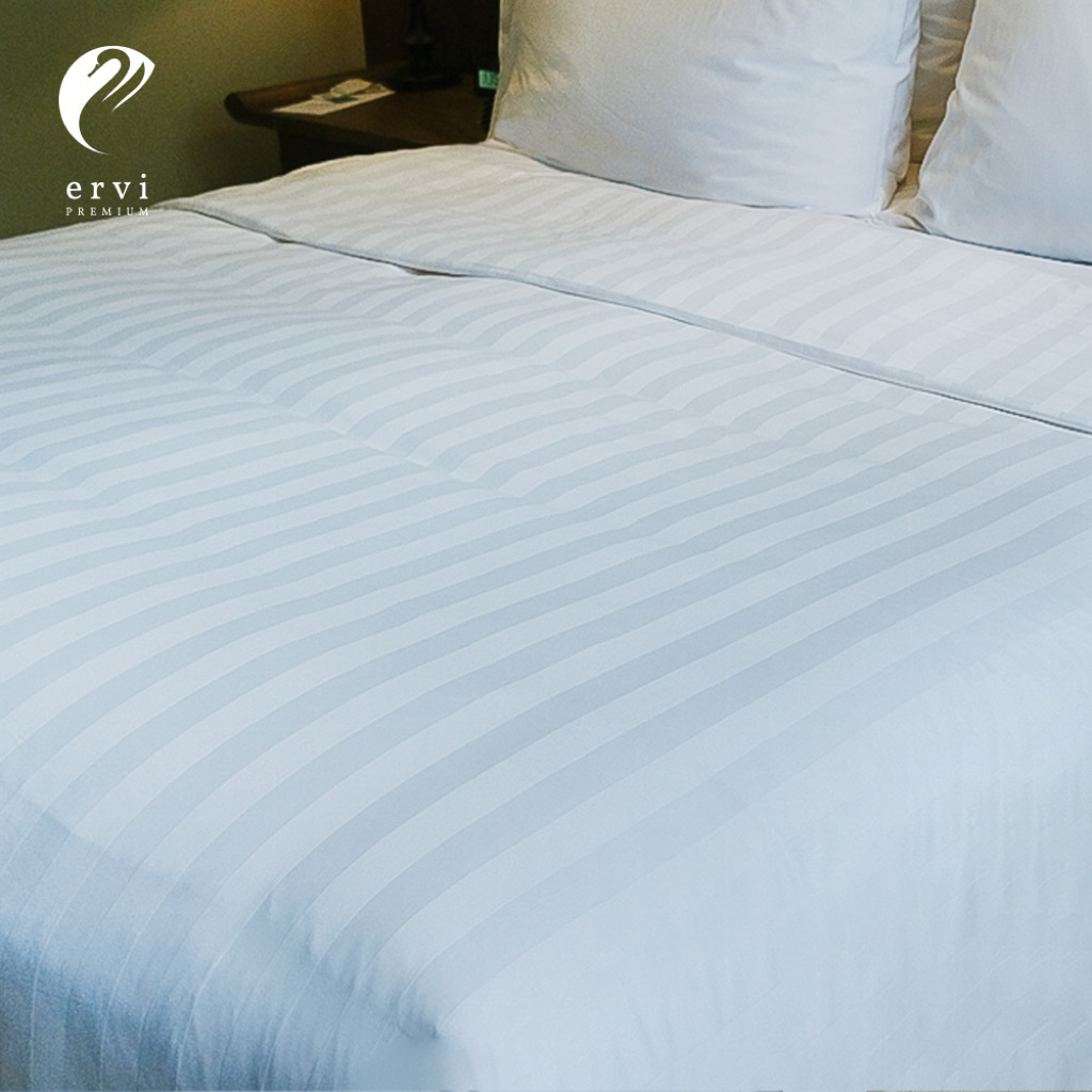 DUVET COVER HOTEL (100% Cotton) TC 300 SATIN WHITE