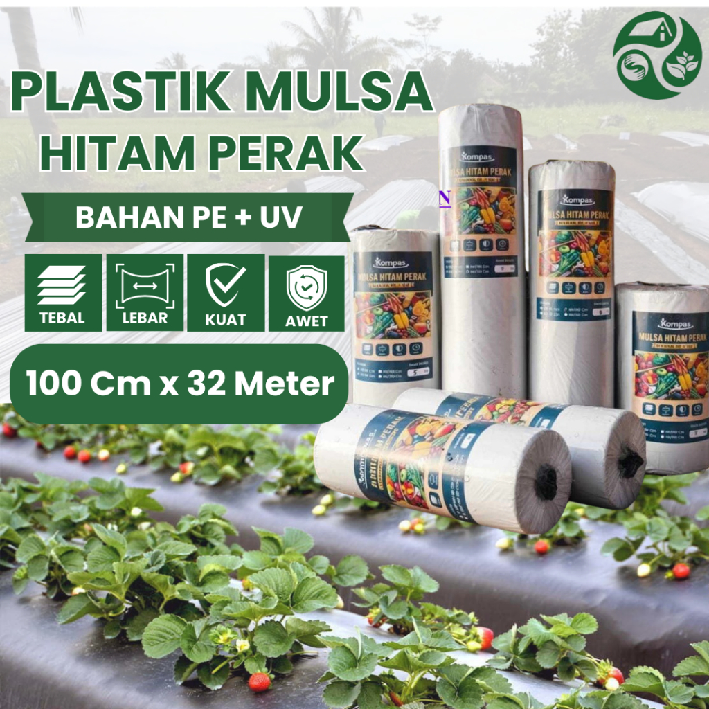 Kebun Tani - Plastik Mulsa Hitam Perak 100cm x 32m | Mulsa Tanaman Hortikultura | Kuat & Awet