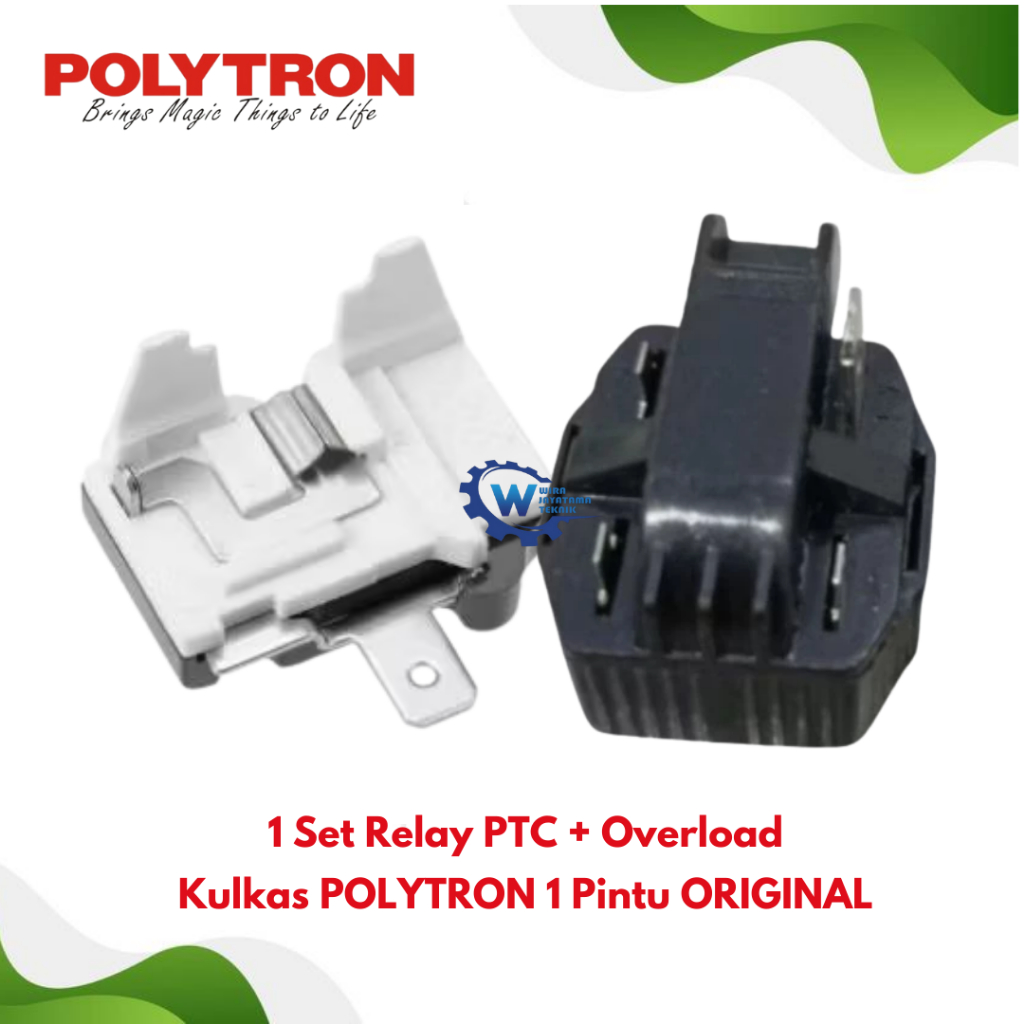 1 Set Relay PTC Overload Kulkas POLYTRON 1 Pintu Original