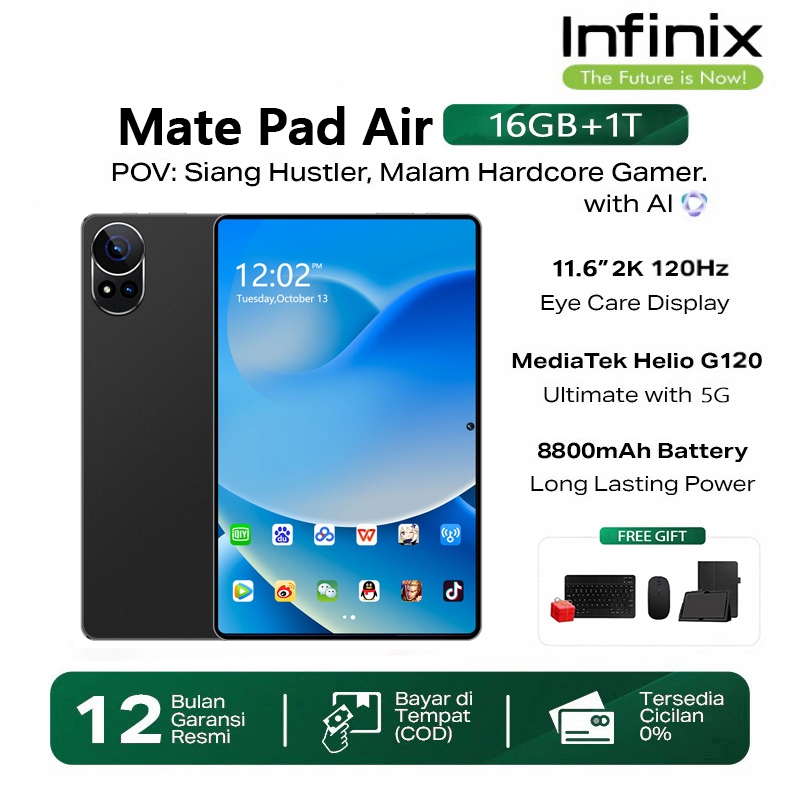 [Free Mouse Keyboard] INFINlX Asli Baru Tablet PC Mate Pad Air 11.6" Screen IPS 120Hz 5G Tablet Andr