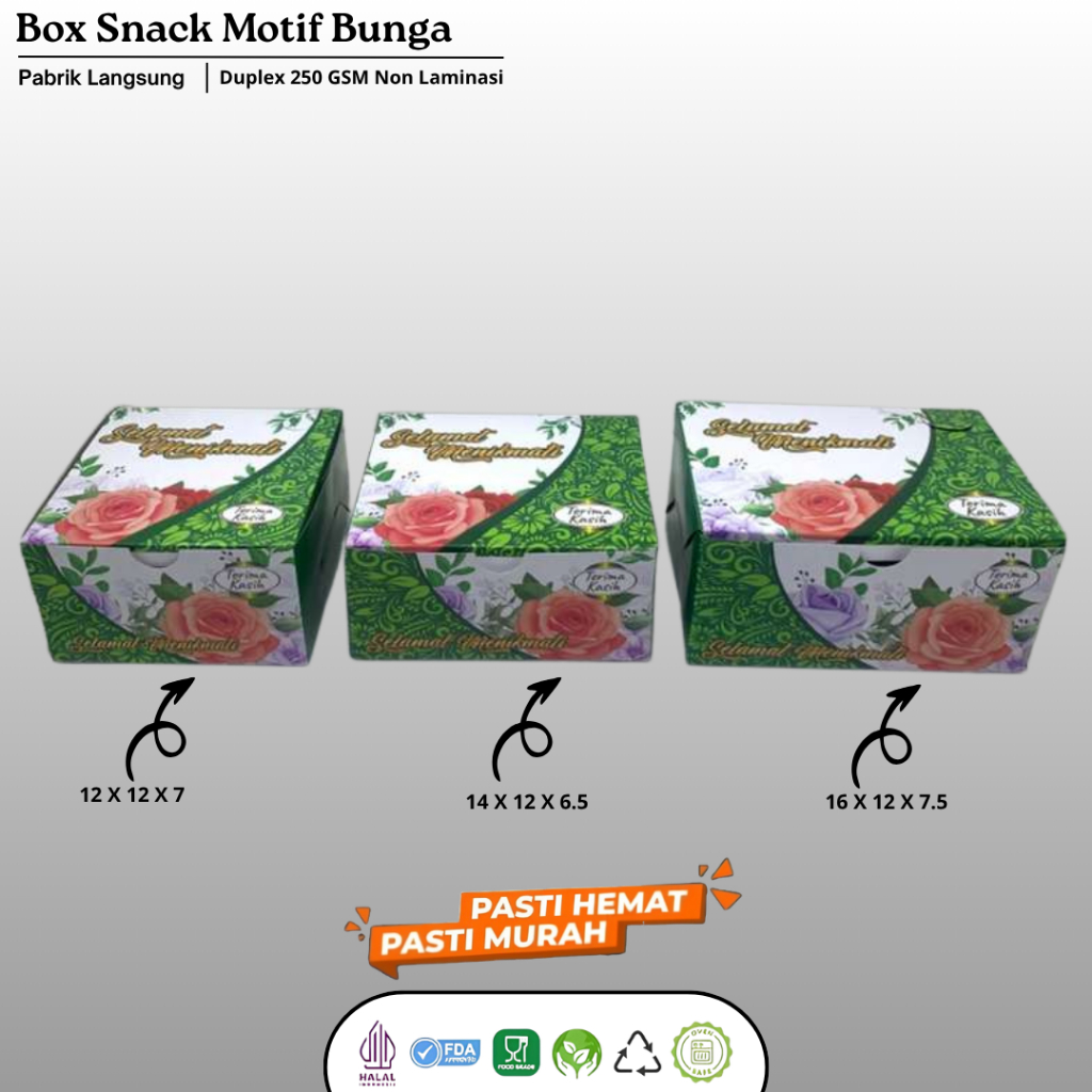 Box Snack 12x12 Dus 12x14 Dus 12x16 Dus Kue Roti Dus Snack Box Motif