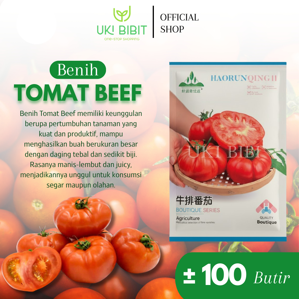 Kemasan Original | Benih Biji Tomat Beef | Tomat Beefsteak | Beefsteak Tomato