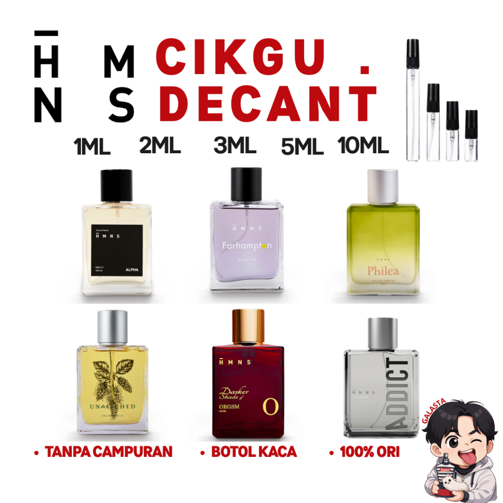 Decant Parfum HMNS / Decant Parfum Lokal /Share In Jar / HMNS Philea / HMNS Addict /HMNS Unpatched /