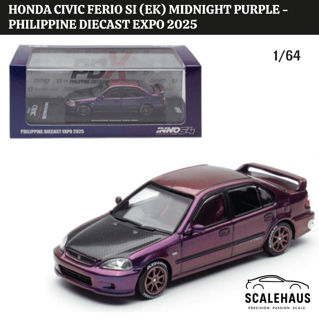 INNO 1/64 Honda Civic Ferio Si (EK) Midnight Purple - Philippine Diecast Expo 2025