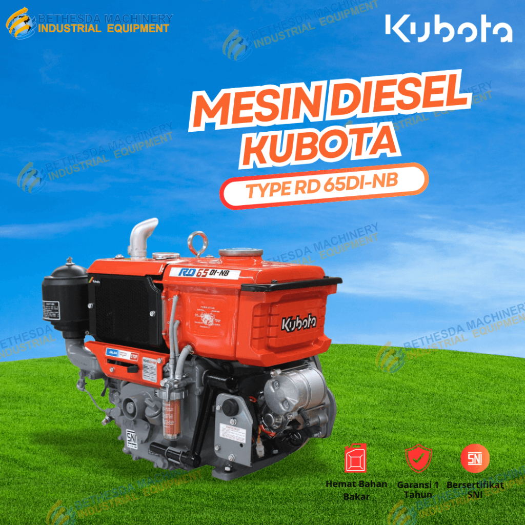 Mesin Kubota 6.5PK / 6.5 PK Penggerak Diesel Kubota RD 65 DI-NB Starter