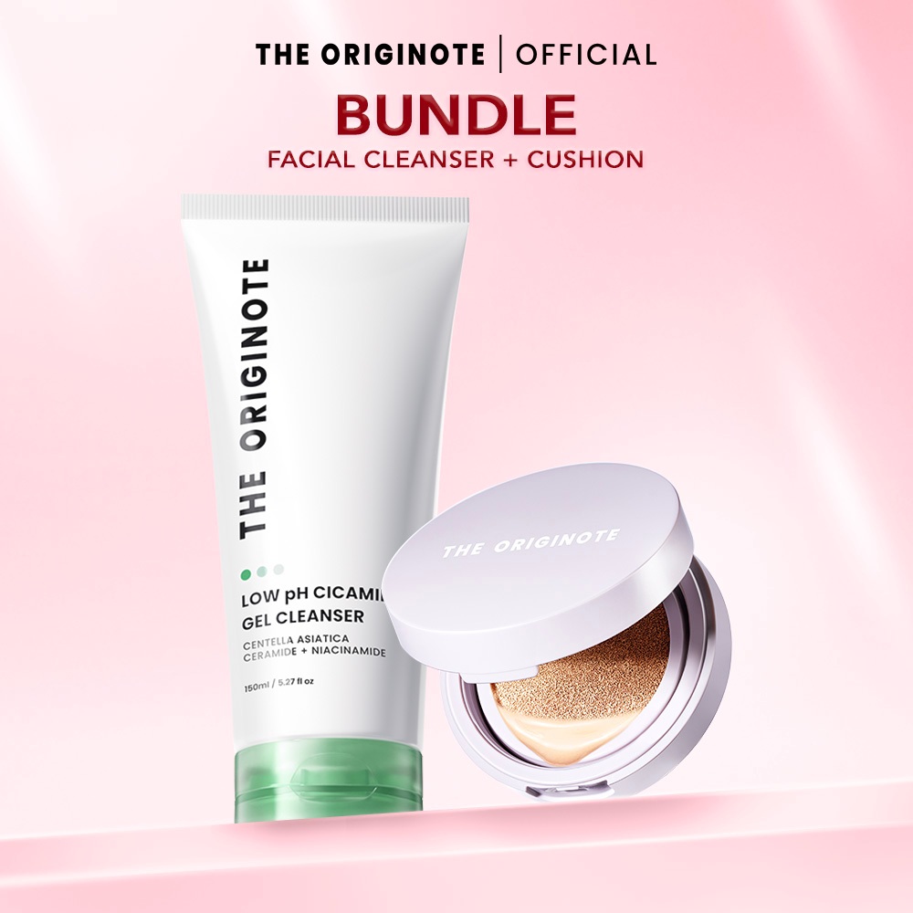 The Originote Bundle High Cover Serum Cushion - Low pH Cicamide Facial Cleanser 150ml
