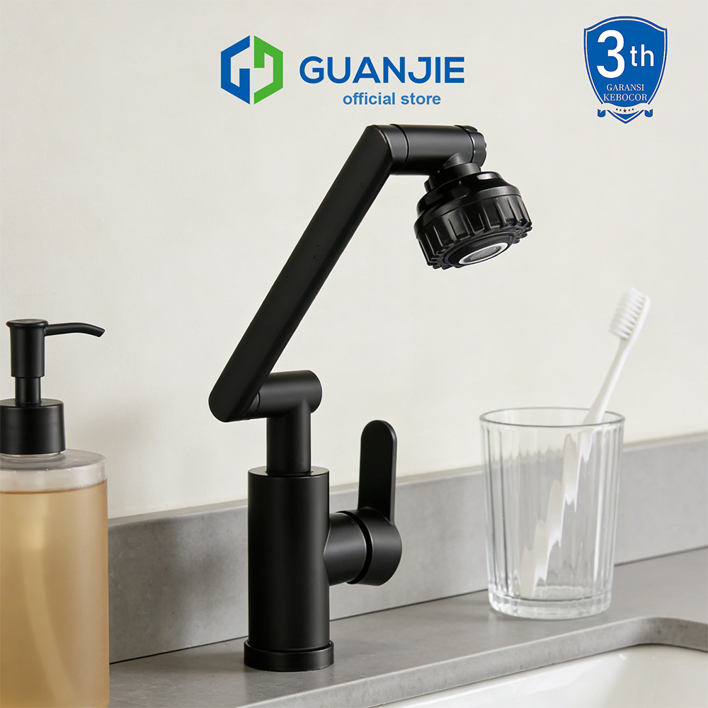 GUANJIE-Kran Angsa Dapur Fleksibel/Kran Wastafel/Kran Air/Kran Cuci Piring Tembok/Kran Shower 1/2 In