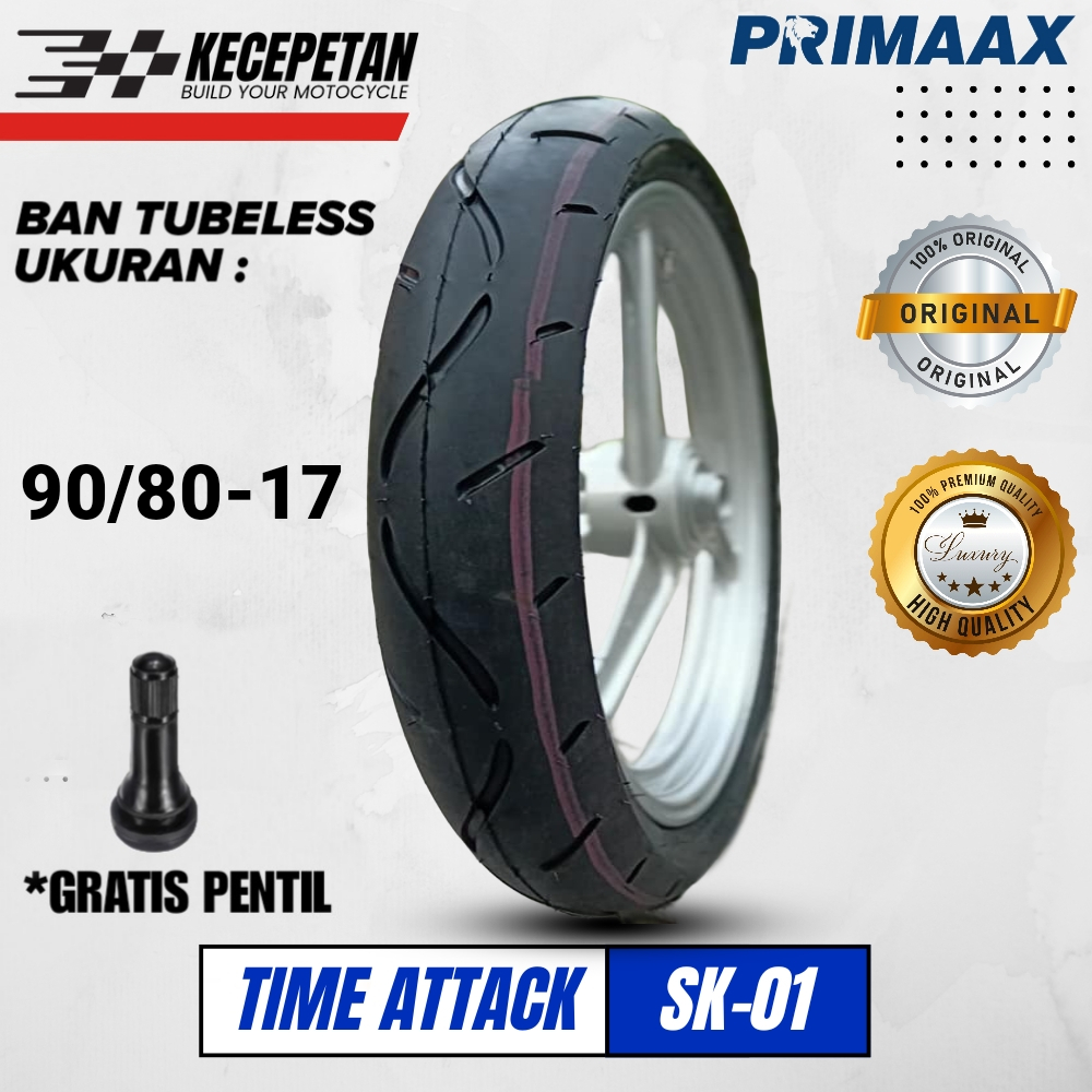 BAN PRIMAX TIPE SK01 DONAT 90/80-17 , 90/80-14 RING 17 DAN RING 14 BAN PRIMAAX NON TUBELESS TUBETYPE
