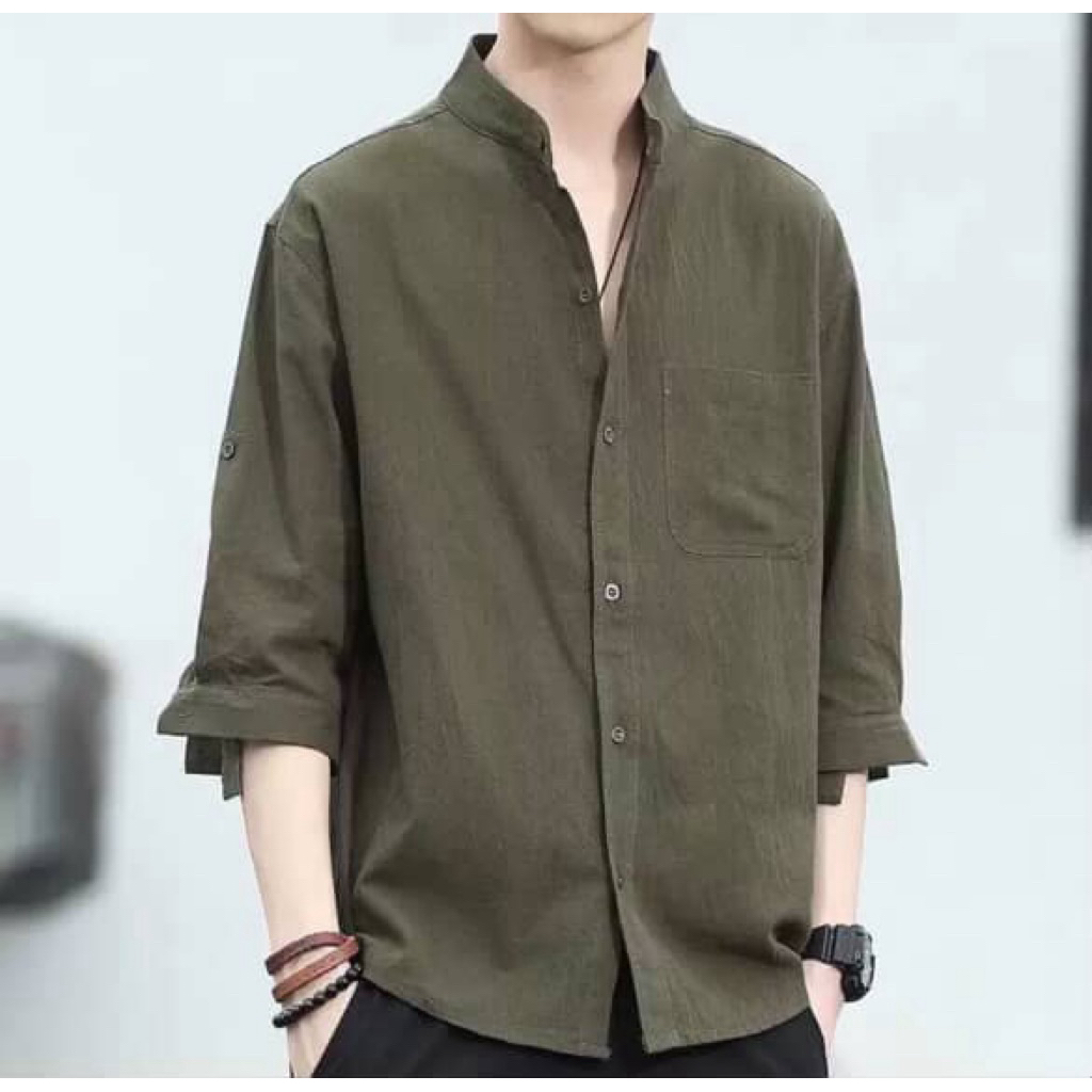 (2026) kemeja kerah shanghai pria style korea kualitas import