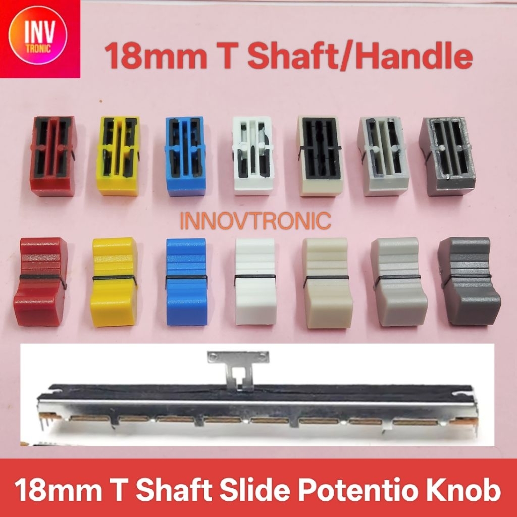 18mm T Shaft / Handle Slide Potentio Knob Knop Potensio Geser Mixer Audio Model T